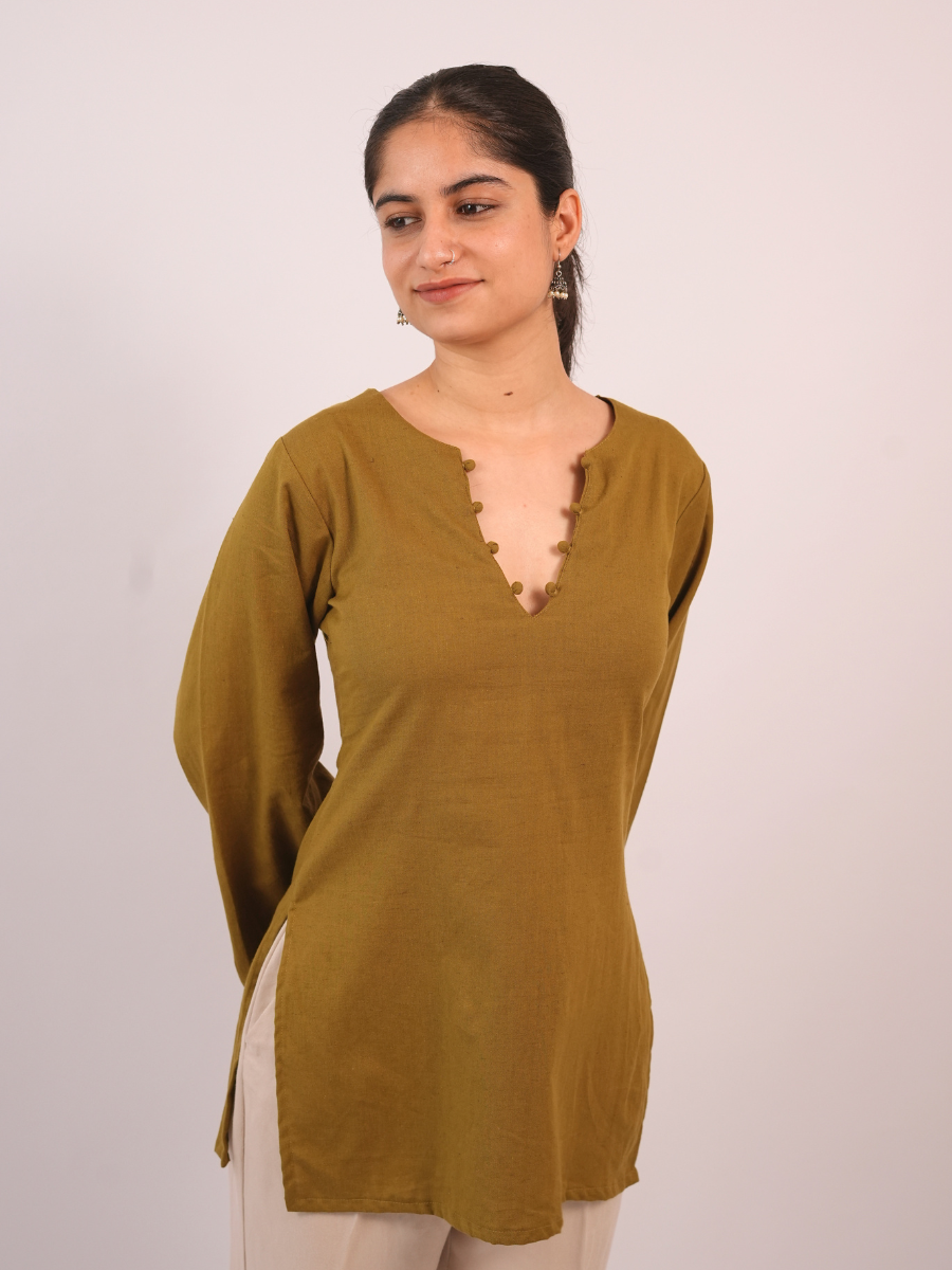 Sara Scallop Sleeved Short Kurti