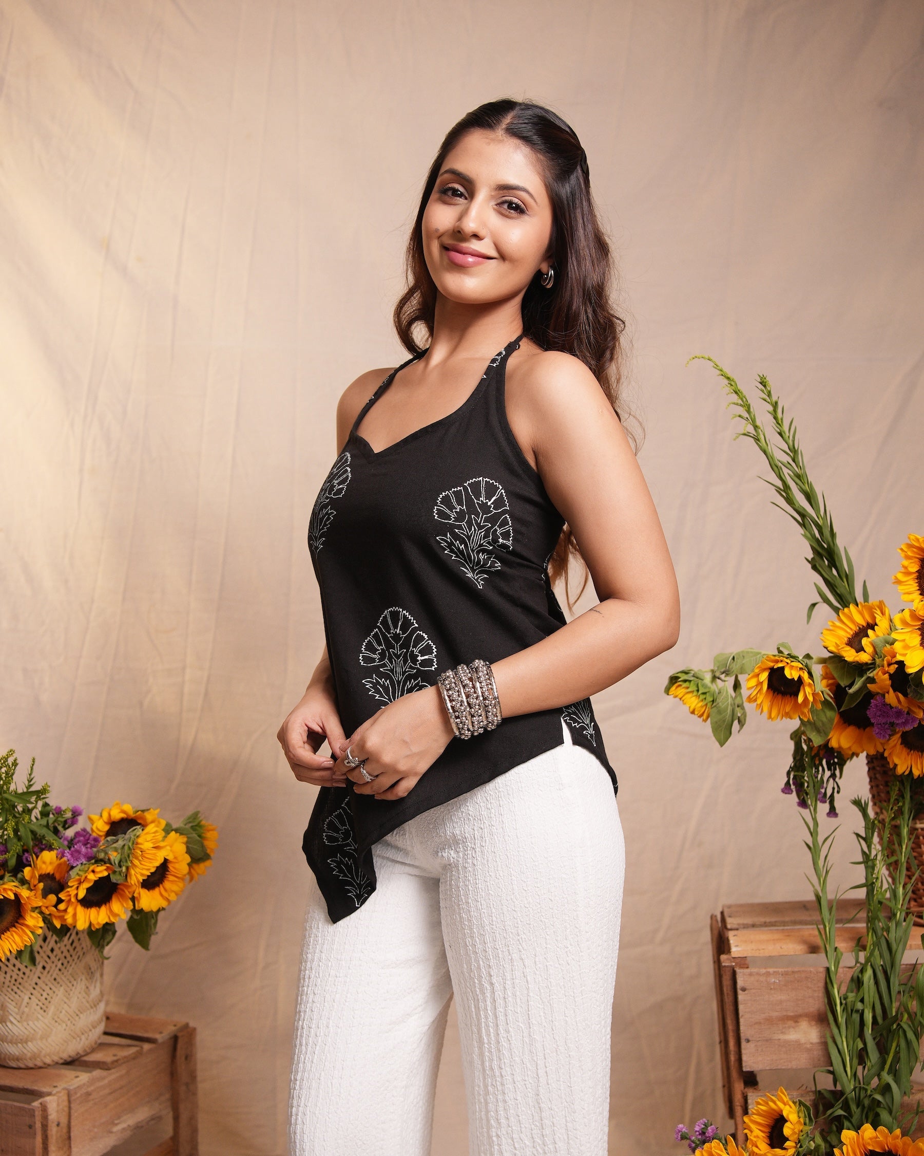 Jamun Hatler Neck Short Kurti
