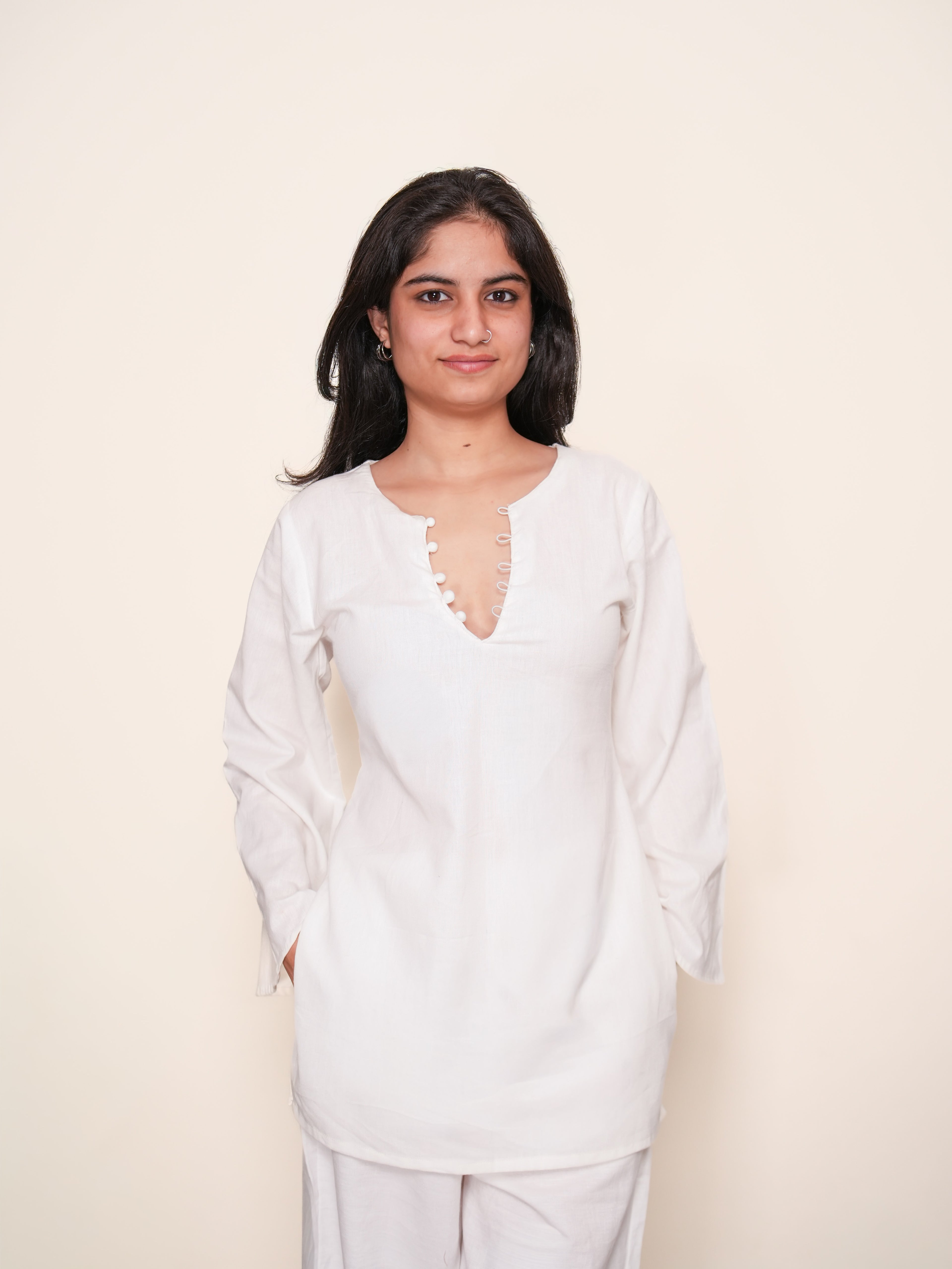 Sukoon Embroidered Bell Sleeved Kurta Set