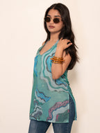 Tara Halter Neck Short Kurti