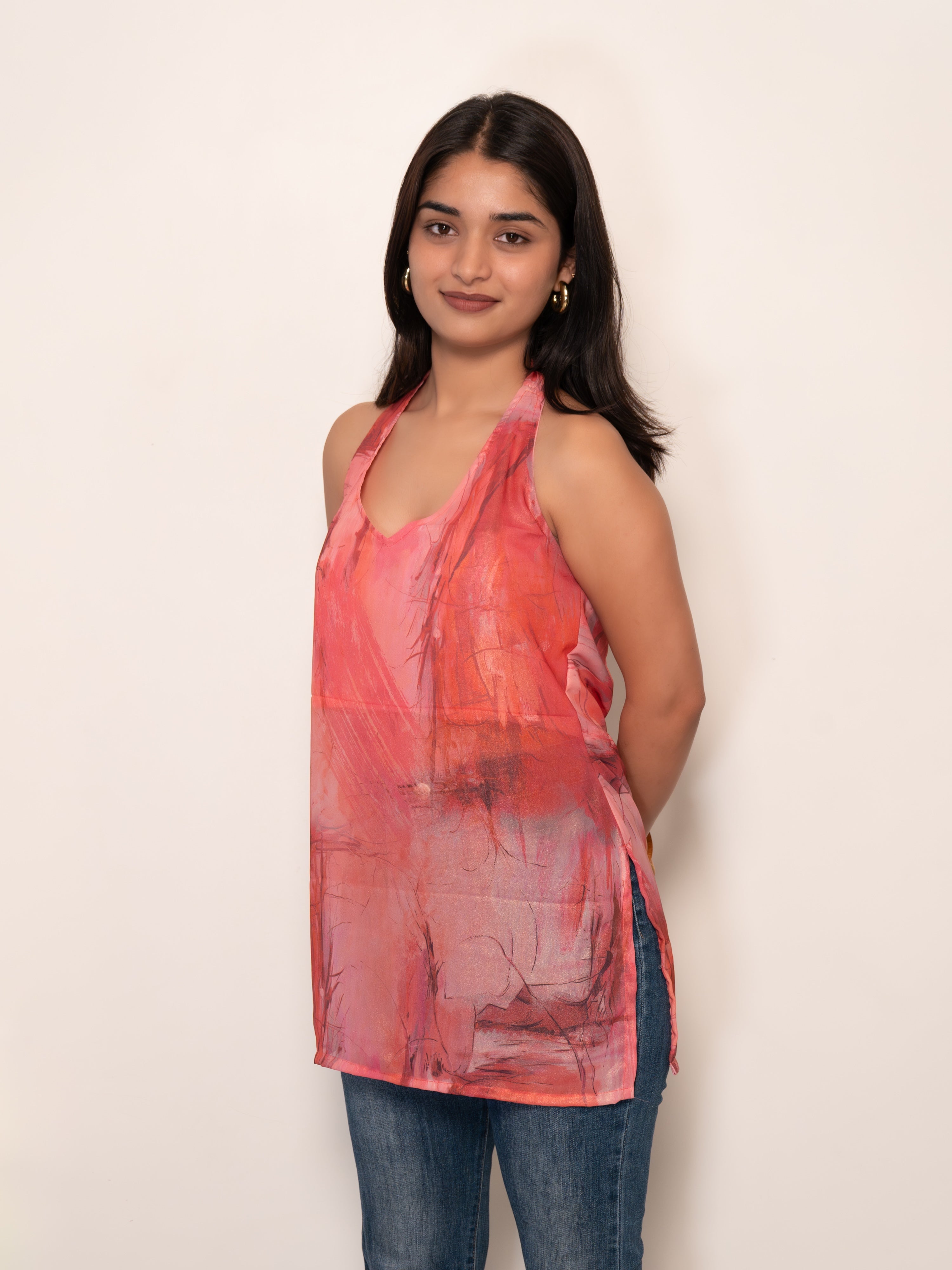 Sitara Halter Neck Short Kurti