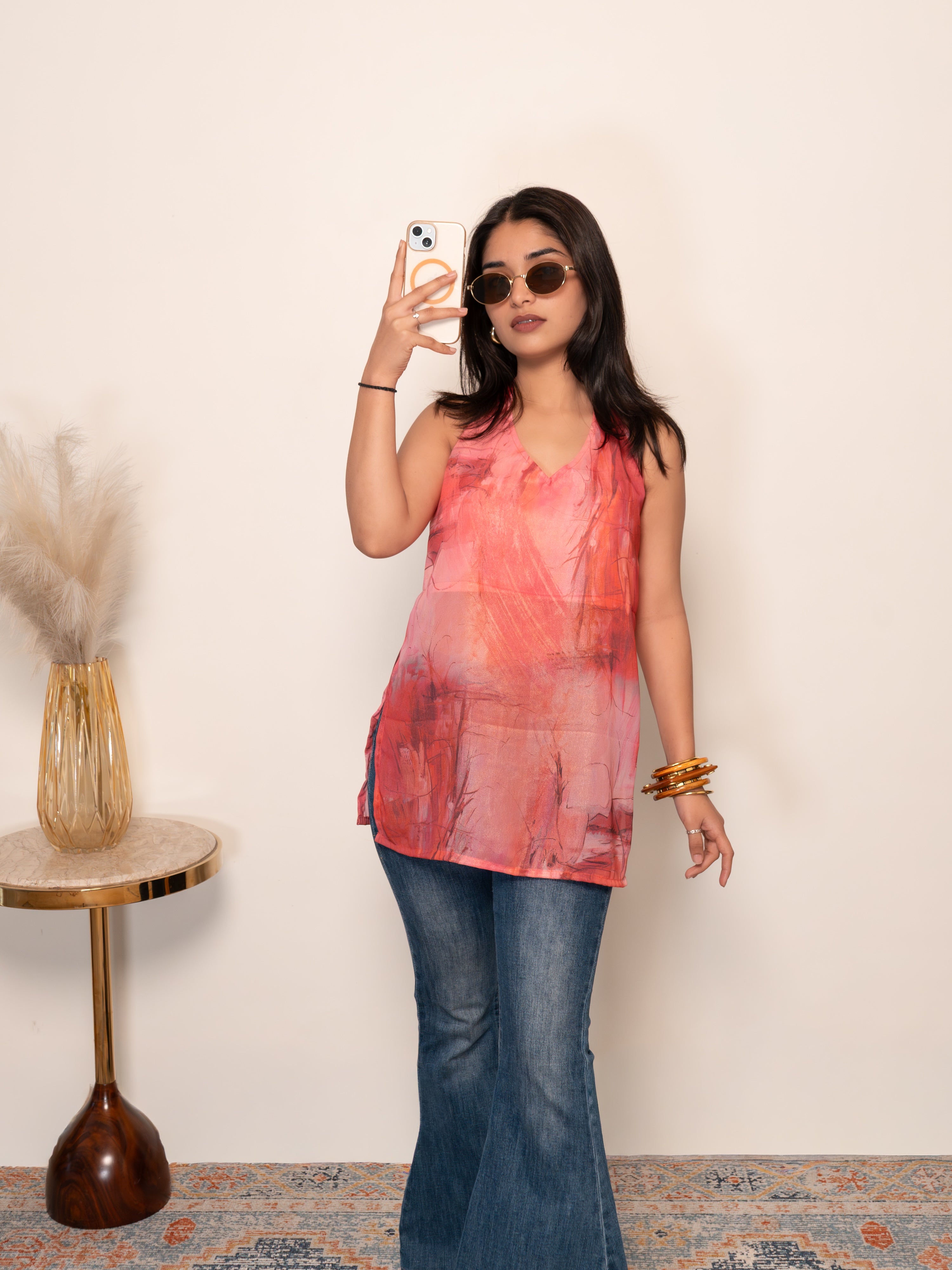 Sitara Halter Neck Short Kurti