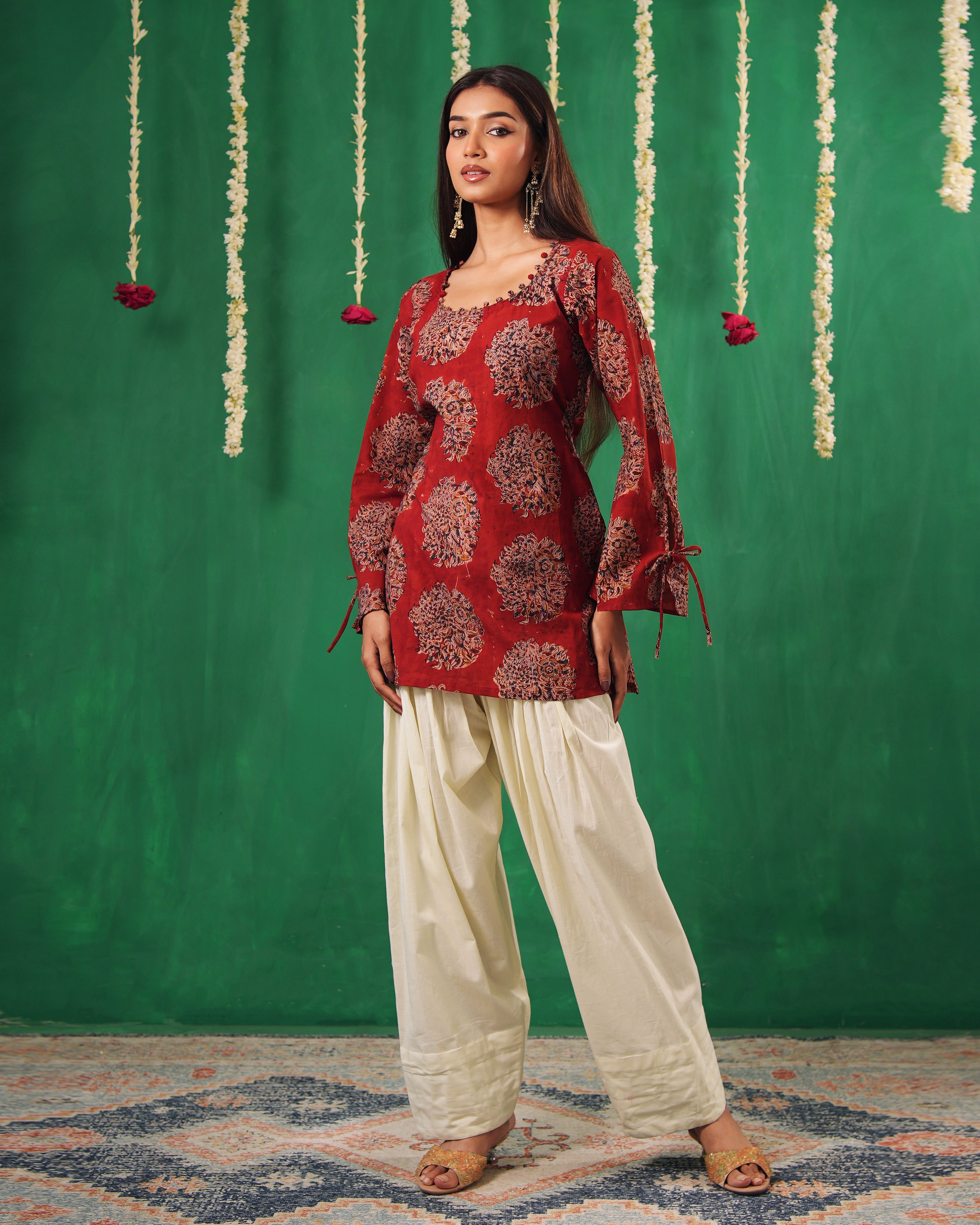 Kesar Bell Sleeved Short Kurti