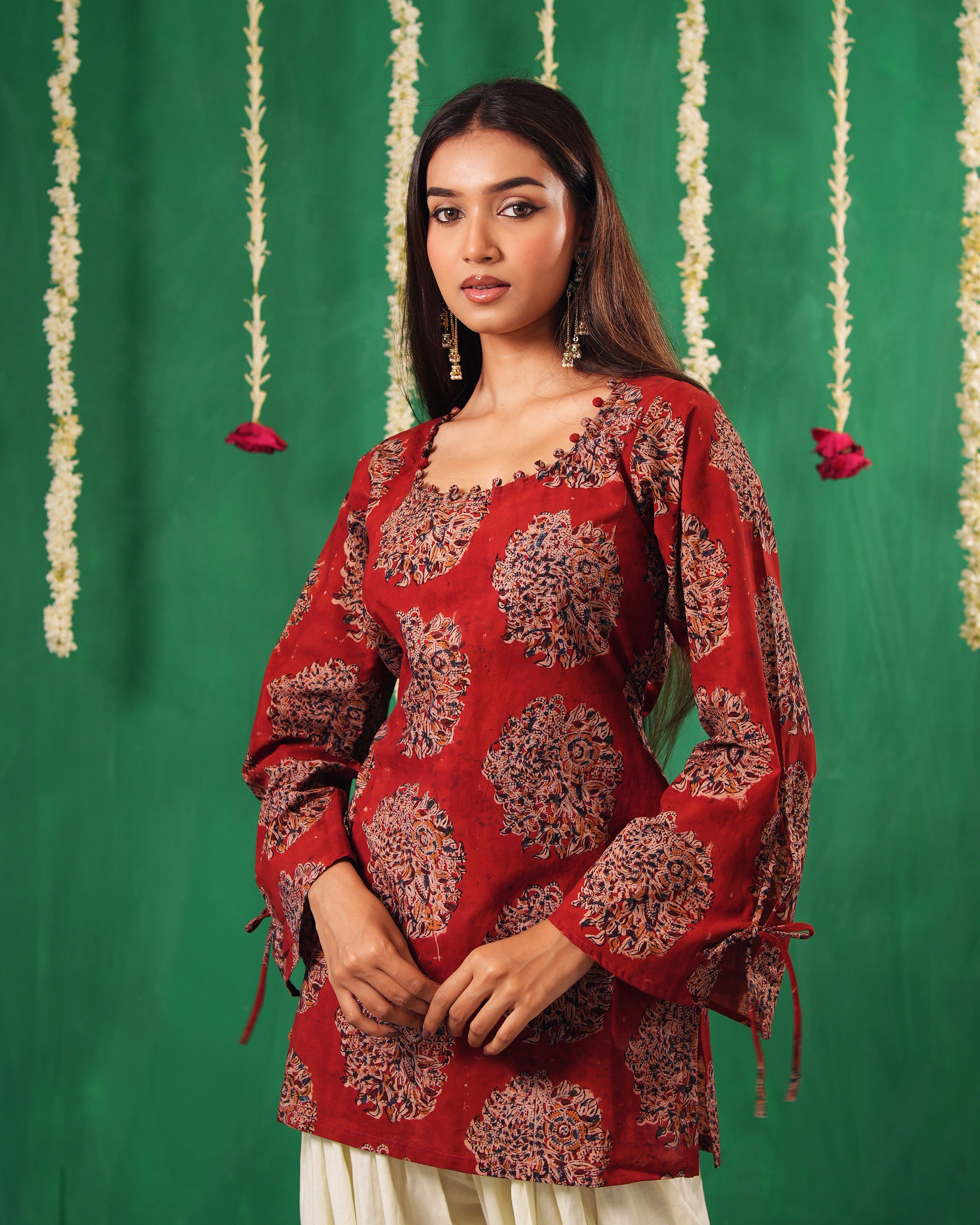 Kesar Bell Sleeved Short Kurti