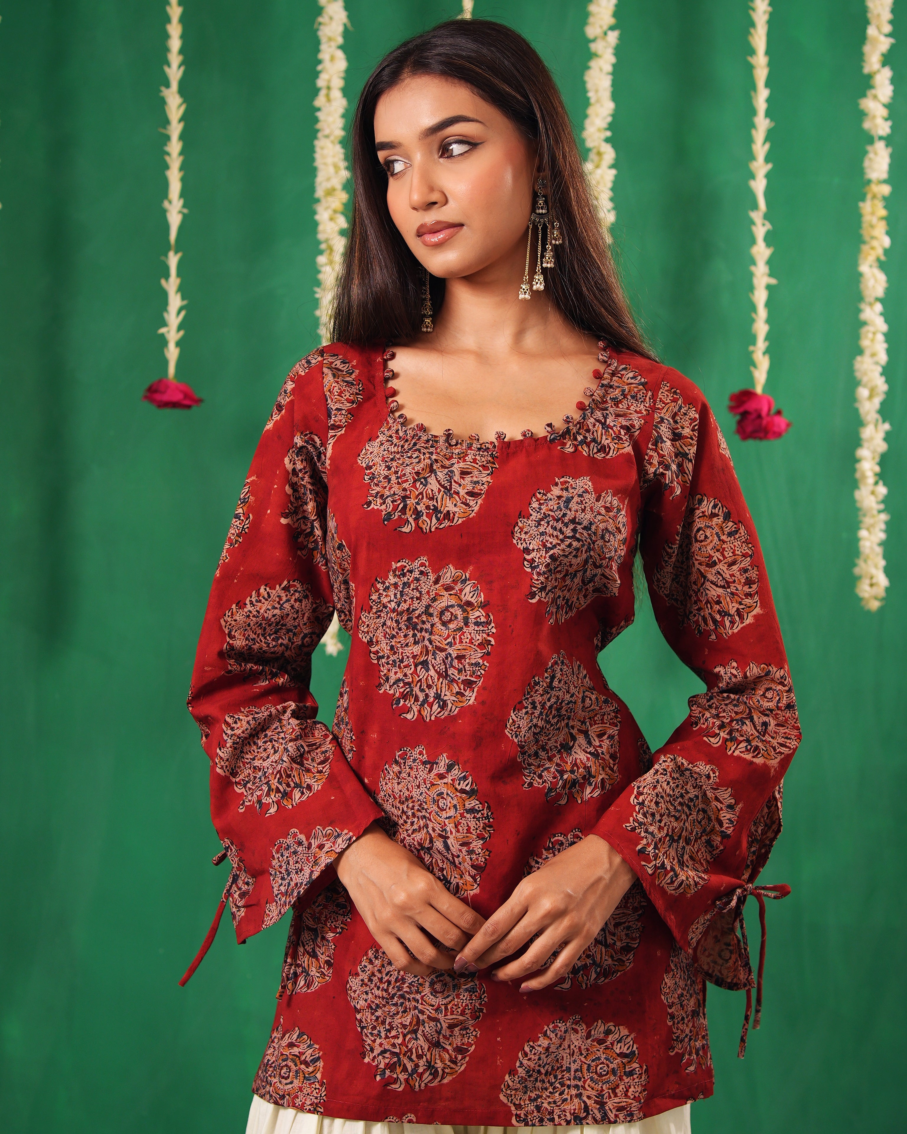 Kesar Bell Sleeved Short Kurti