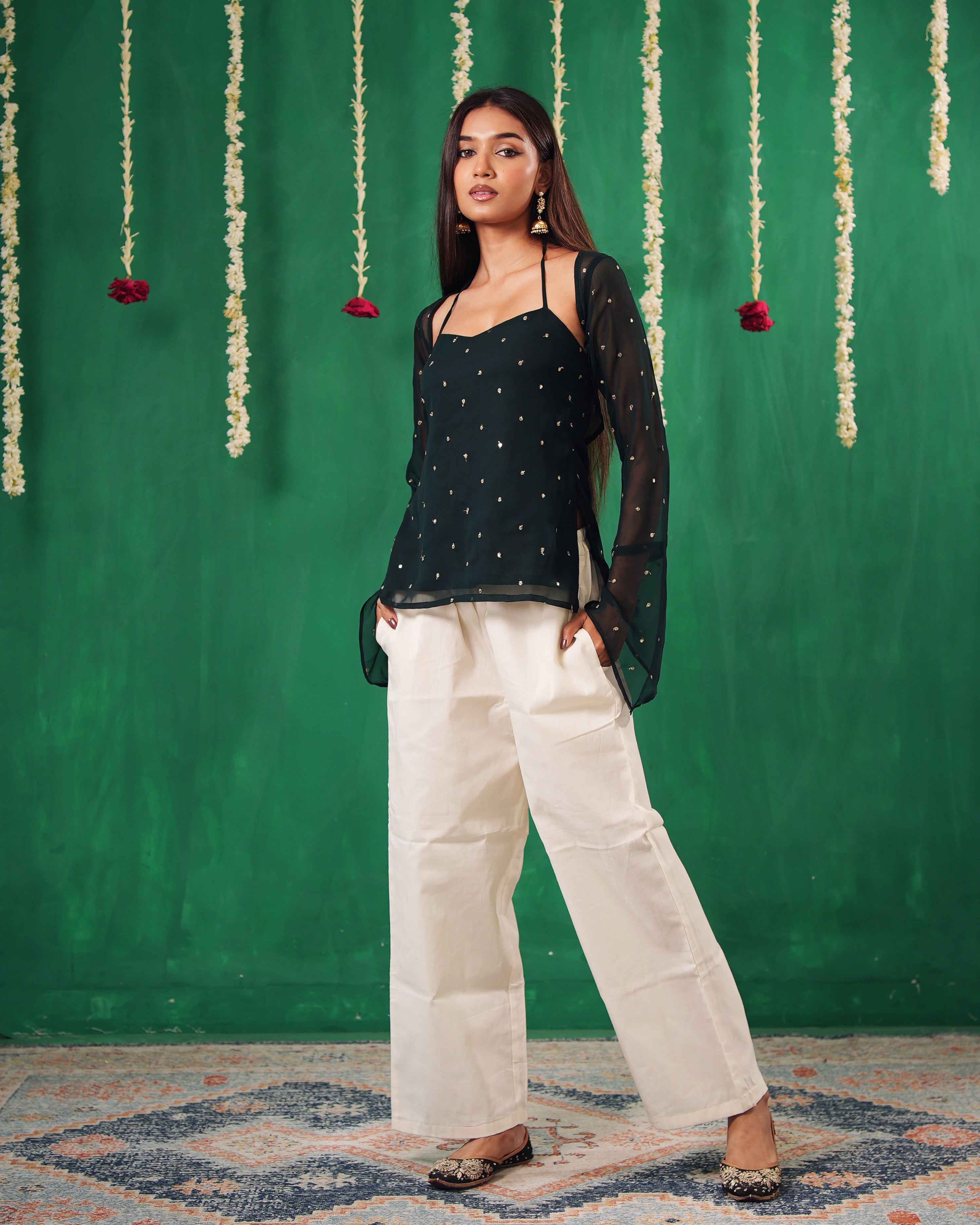 Chamkeeli Halter Neck Kurti with Bolero