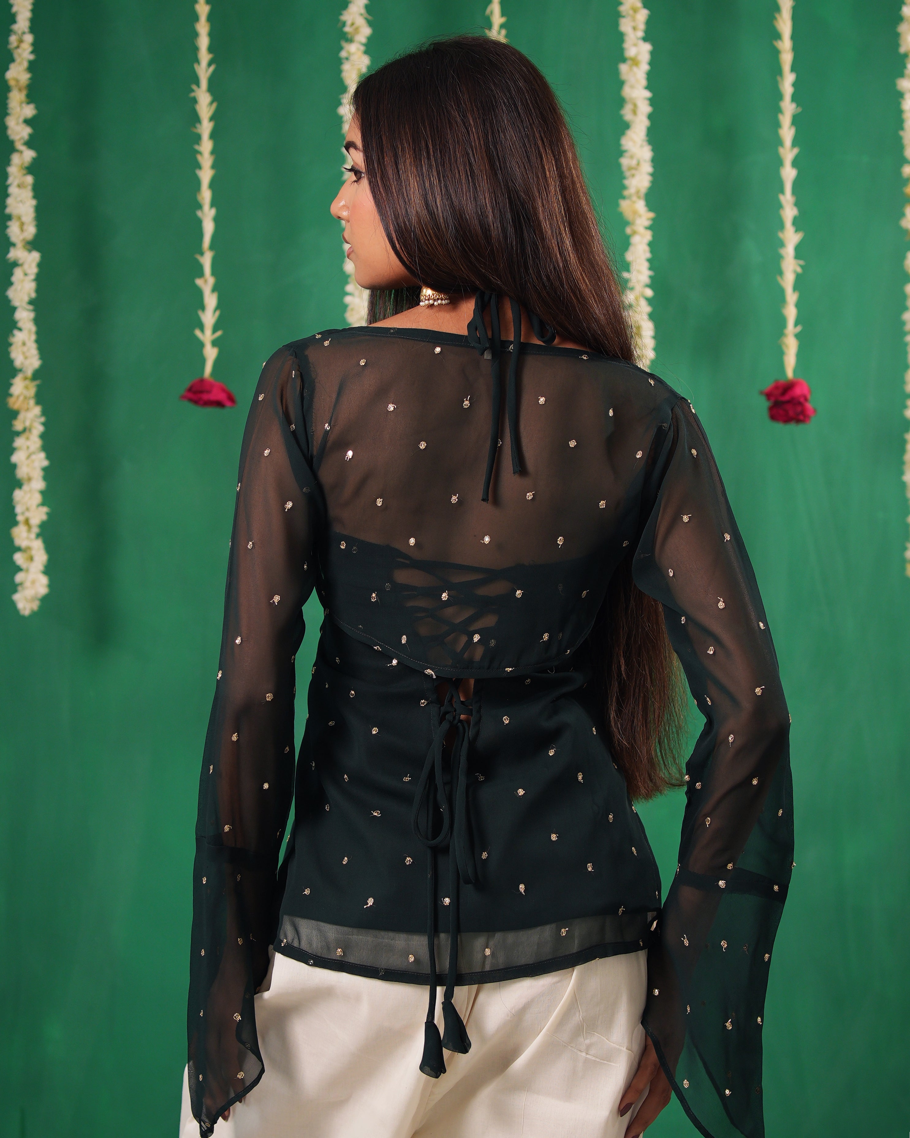 Chamkeeli Halter Neck Kurti with Bolero